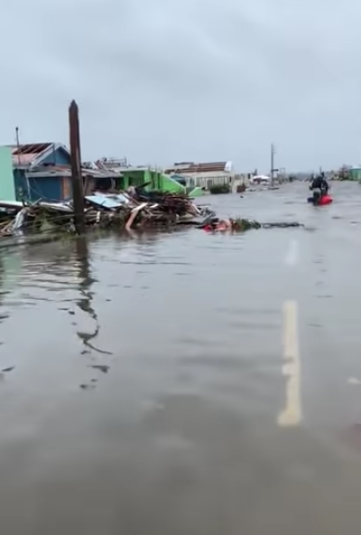 Flooding is seen in Marsh Harbour in Abaco Islands in the aftermath of Hurricane Dorian made landfall, Sept. 2, 2019.