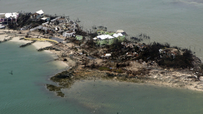 In this USCG handout image, views of the Bahamas from a Coast Guard Elizabeth City C-130 aircraft after Hurricane Dorian shifts north September 3, 2019. Hurricane Dorian made landfall Saturday and intensified into Sunday. The Coast Guard is supporting the Bahamian National Emergency Management Agency and and the Royal Bahamian Defense Force, who are leading search and rescue efforts in the Bahamas. 