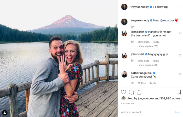 Trey Kennedy announced his engagement to Katie Byrum on Thursday, September 5, 2019.