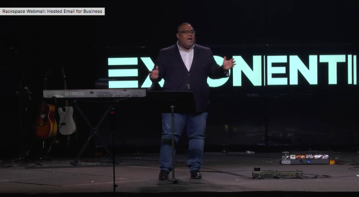 Michael Carrion, senior pastor and general overseer of the Promised Land Covenant Churches, speaks at the Exponential Conference in Washington, D.C. on September 9, 2019.