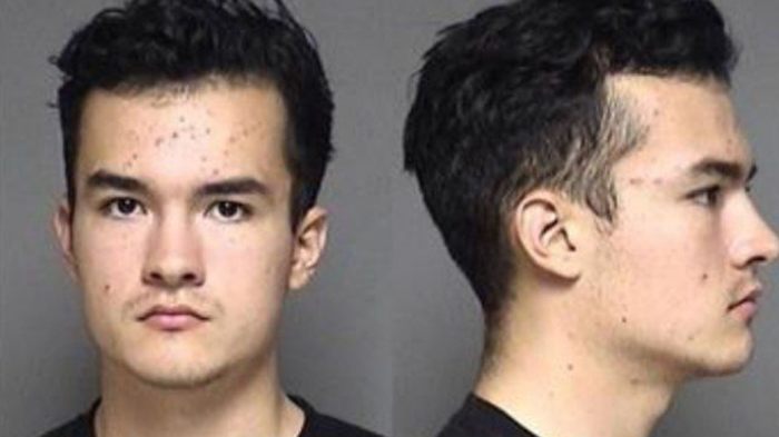 Samuel Vanderwiel was arrested Wednesday night at the Rochester community college where a pro-life event was being held, charged with 'terroristic threats.' 