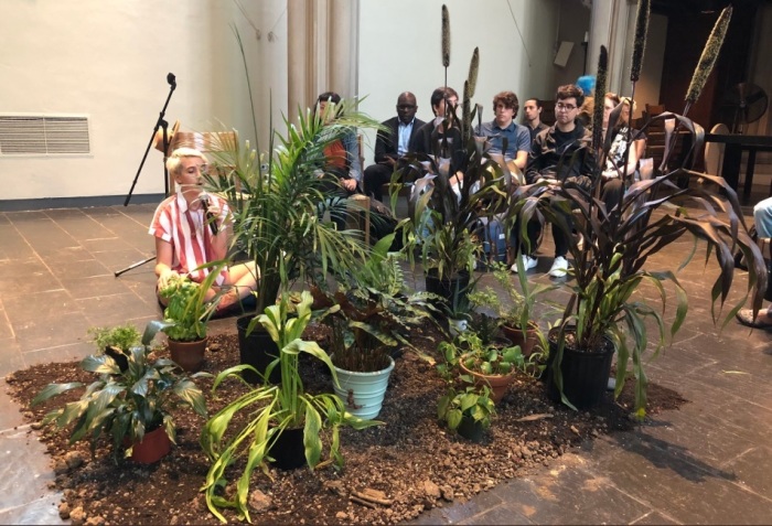 A chapel service held at Union Seminary in New York City on Sept. 17, 2019 in which students confessed to plants. 