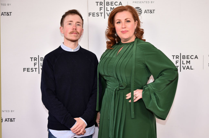 Documentary subject Freddy McConnell, a biological woman who identifies as transgender (L) and director Jeanie Finlay attend the "Seahorse" screening during the 2019 Tribeca Film Festival at Village East Cinema in New York City on April 27, 2019.