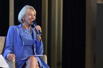 U.S. Secretary of Education Betsy DeVos speaks at Prison Fellowship's Justice Declaration Symposium at the Museum of the Bible in Washington, D.C. on Sept. 30, 2019. 