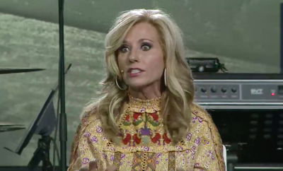 Living Proof Ministries founder Beth Moore speaks at the Southern Baptist Convention's Caring Well Conference on October 3, 2019.