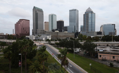 A general view of the skyline on August 26, 2012 in Tampa, Florida.