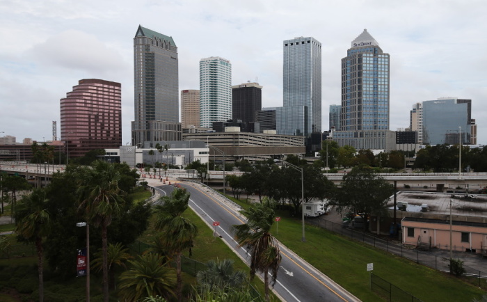 A general view of the skyline on August 26, 2012 in Tampa, Florida. 