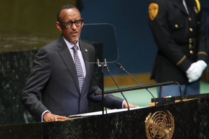 Rwandan President Paul Kagame addresses the 73rd United Nations (U.N.) General Assembly on September 25, 2018 in New York City.