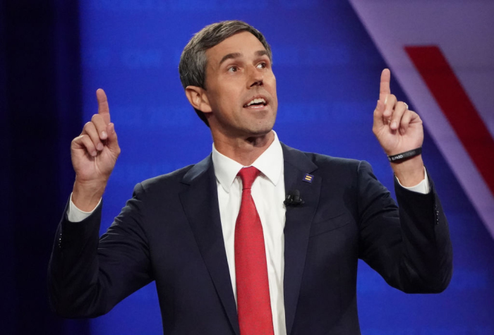 Democratic presidential candidate former U.S. Rep. Beto O'Rourke, D-Texas, speaks at the Human Rights Campaign Foundation and CNN presidential town hall focused on LGBT issues in Los Angeles, California, on October 10, 2019. 