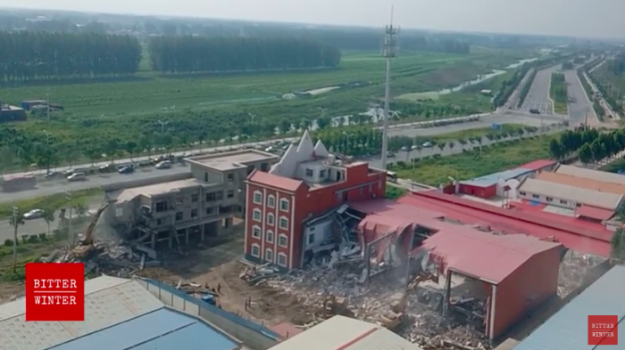 True Jesus Church, located in Caidu town of Shangcai county, under the jurisdiction of Zhumadian city in the central province of Henan, was destroyed by Communist authorities. 