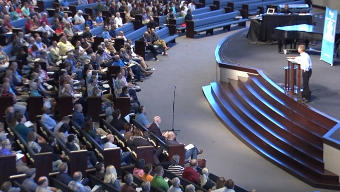 Apologist Chip Ingram giving remarks at Southern Evangelical Seminary's 26th annual National Conference on Christian Apologetics, held Oct. 11-12, 2019 at Calvary Church in Charlotte, North Carolina. 
