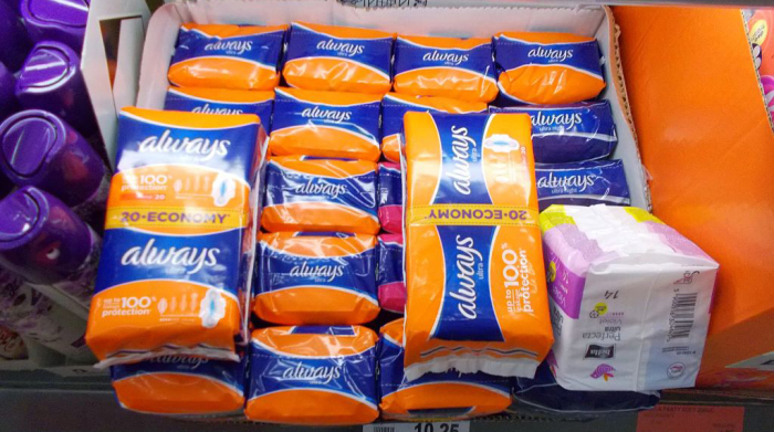Always maxi pads displayed at a store on December 13, 2016.