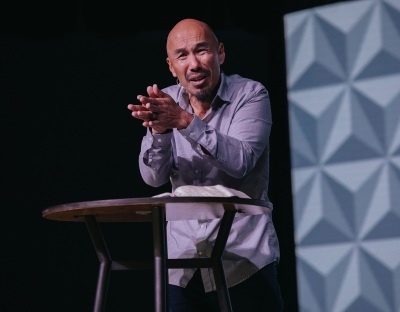 Pastor and author Francis Chan delivers remarks as part of the Q Commons event, broadcast internationally on Thursday, Oct. 24, 2019. 