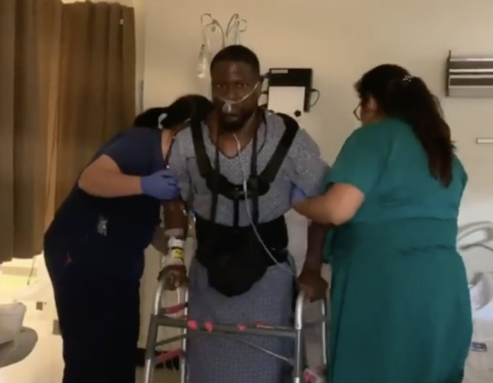 Kevin Hart during his recovery, video posted Oct 30, 2019
