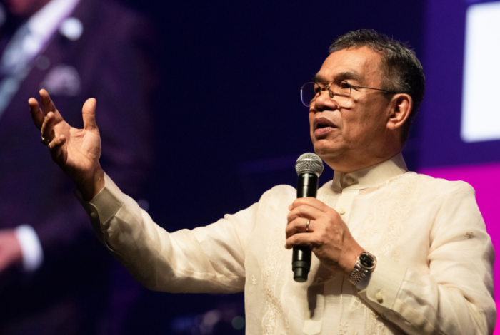 Bishop Efraim Tendero, secretary general of the World Evangelical Alliance, speaks at the WEA General Assembly in Indonesia, Nov. 7, 2019.