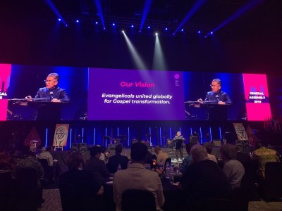 Bishop Efraim Tendero, general secretary of the World Evangelical Alliance, speaks at the 2019 WEA General Assembly in Indonesia.