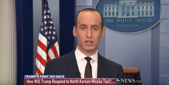 White House senior adviser Stephen Miller in an interview with George Stephanopoulos of ABC News in 2017. 