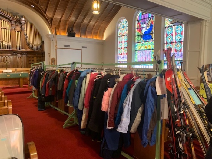 The annual ski swap event at Heritage United Methodist Church in Ligonier, Pennsylvania, held in the church's sanctuary on Saturday, Nov. 16, 2019. 