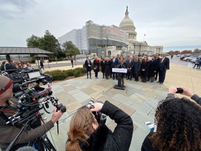 Rep. Chris Stewart, R-Utah, speaks at a press conference outside the U.S. Capitol Building after introducing the Fairness for All Act on Dec. 6, 2019.