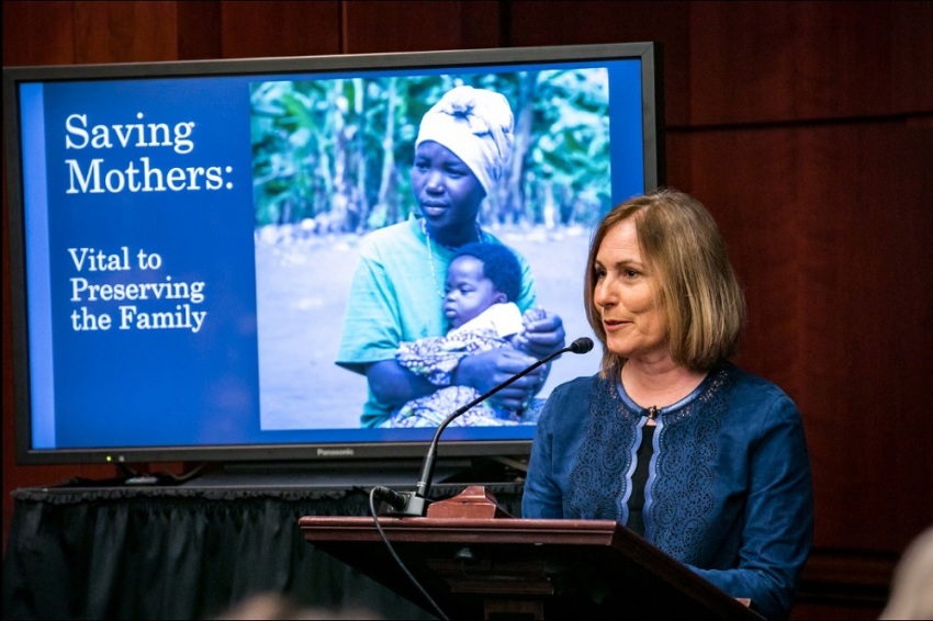 Valerie Huber, senior policy advisor in the Department of Health and Human Services Office of Global Affairs, speaks at the Second International Conference on Family Policies in Washington, D.C. on Dec. 4, 2019.