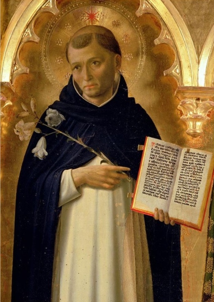 A fifteenth century image of St. Dominic de Guzman (1170-1221), a Spanish priest who founded the Dominican Order. 
