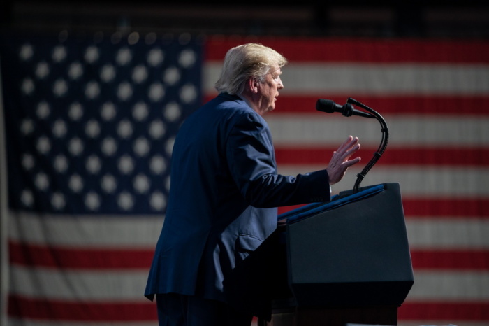 President Donald J. Trump addresses his remarks Saturday, Dec. 21, 2019, at Turning Point USA’s 5th annual Student Action Summit at the Palm Beach County Convention Center in West Palm Beach, Fla. 
