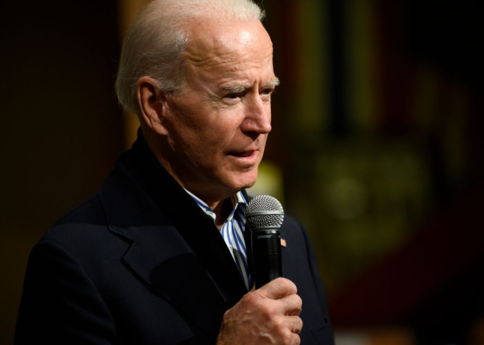 Democratic presidential candidate, former Vice President Joe Biden, speaks during a campaign event on January 3, 2020, in Independence, Iowa. Biden spoke about foreign policy and domestic issues. 