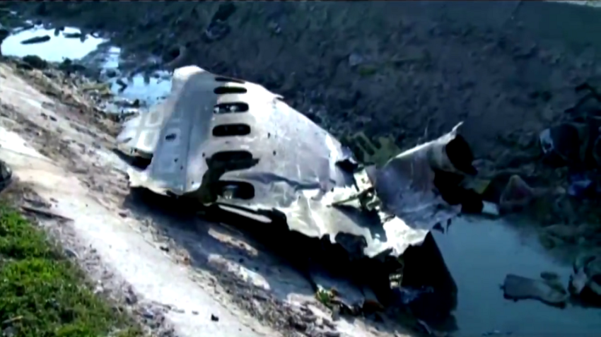 Remains of the Boeing-737 aircraft of Ukraine International Airlines flight PS 752 Tehran to Kiev on January 8, 2020.