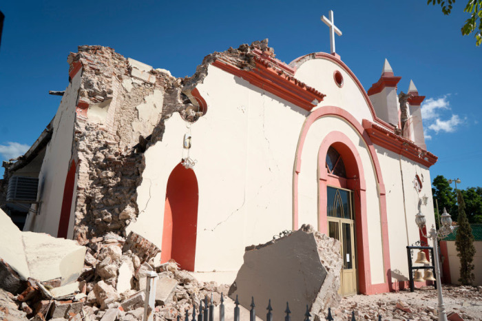 Parroquia Inmaculada Concepción church was heavily damaged after a 6.4 earthquake hit just south of the island on Jan. 7, 2020, in Guayanilla, Puerto Rico. This morning's earthquake was preceded by a series of smaller quakes in the south of the island with the epicenter in Guánica. 