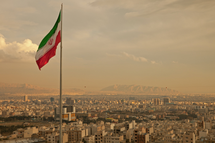 Iran flag in Tehran 