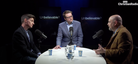 Glen Scrivener and Matt Dillahunty debate the topic "Morality: Can atheism deliver a better world?" on the show "Unbelievable?" on Jan. 10, 2020. 