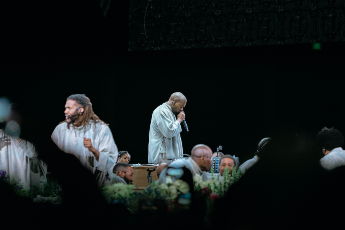 Kanye West and the Sunday Service Choir performed before 12,400 students gathered in Pigeon Forge, Tennessee for the Strength to Stand Conference on January 19, 2020.