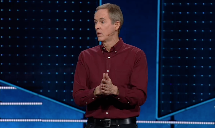 Pastor Andy Stanley preaches at North Point Community Church in Georgia on Jan. 26, 2020.