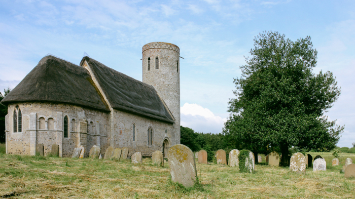 St. Margaret’s Church is Norfolk, England, is one of the finest examples of medieval round tower churches. 