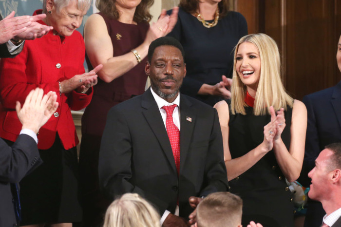 Guest of President Trump Tony Rankins sits with Ivanka Trump during the President's State of the Union address in the chamber of the U.S. House of Representatives on February 04, 2020, in Washington, D.C. 