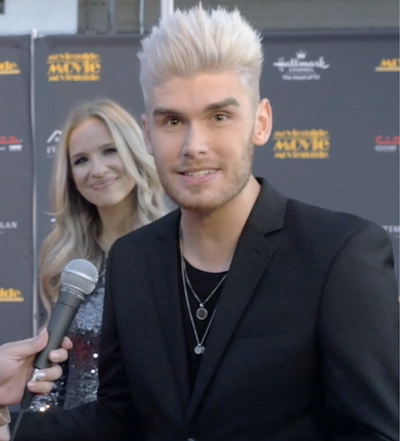 Colton Dixon and his wife, Annie, at the Movieguide Awards in Hollywood, California, Jan. 24, 2020.
