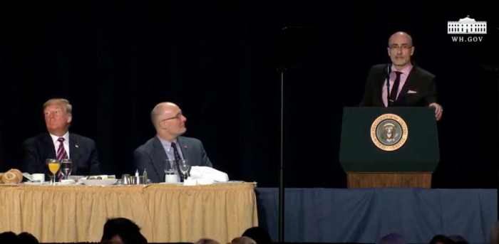 Arthur Brooks delivers the keynote address at the 68th National Prayer Breakfast in Washington, D.C., on Thursday, February 6, 2019.