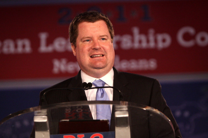 Conservative blogger Erick Erickson speaking at the Republican Leadership Conference in New Orleans, Louisiana, on June 16, 2011. 