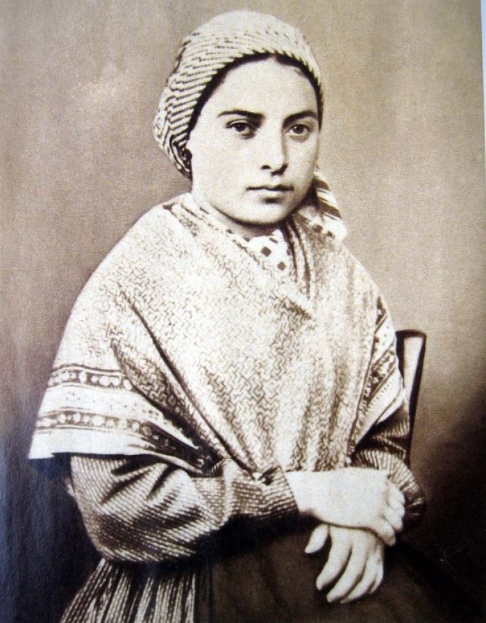 A photo, circa 1858, of Bernadette Soubirous (1844-1879), more commonly known as St. Bernadette of Lourdes.