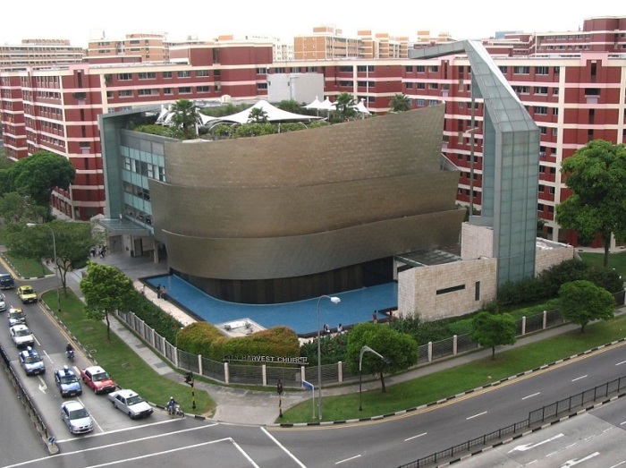 The City Harvest Church building in Singapore.