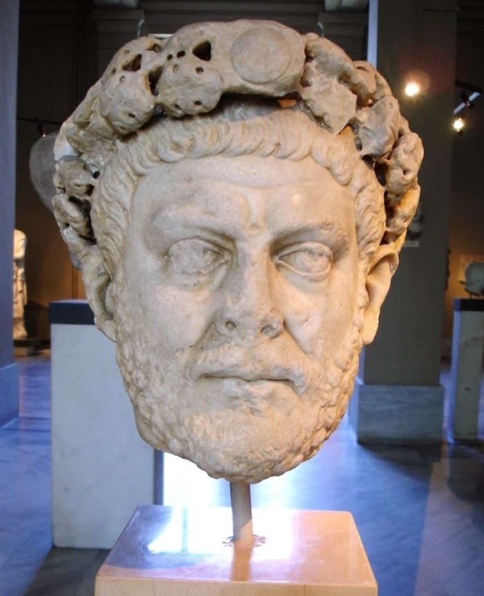 Roman Emperor Diocletian (245-316), widely remembered for his violent persecution of Christians. 