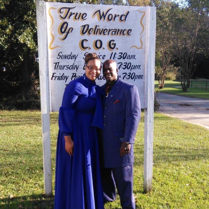 Prophetess Alisha Woodard (L) and her husband, Elder Ulysses Woodard, led True Word of Deliverance Church of God in Prichard, Alabama.