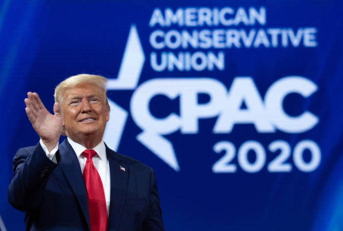 US President Donald Trump speaks during the Conservative Political Action Conference at National Harbor in Oxon Hill, Maryland, February 29, 2020. 