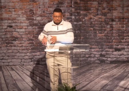 Vincent Bacote, associate professor of theology and director of the Center for Applied Christian Ethics at Wheaton College in Illinois, giving remarks at the Just Gospel Conference at Del Ray Baptist Church in Alexandria, Virginia on Friday, March 6, 2020.