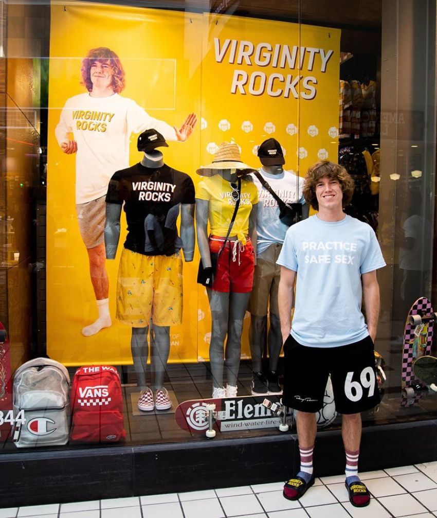 YouTube star Danny Duncan, 27, and his Virginity Rocks brand.
