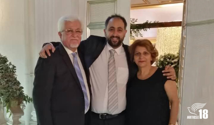 Ramiel Bet-Tamraz (M) with his parents, Victor Bet Tamraz (L) and Shamiram Isavi (R).