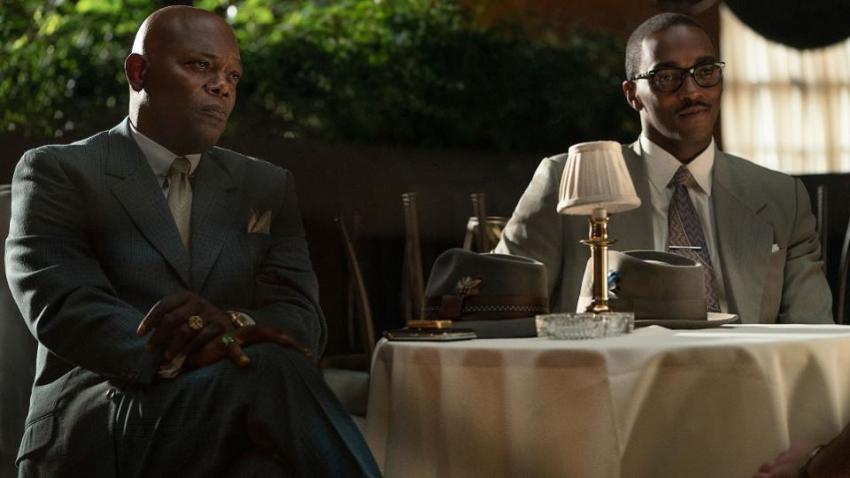 Samuel L. Jackson and Anthony Mackie in "The Banker."
