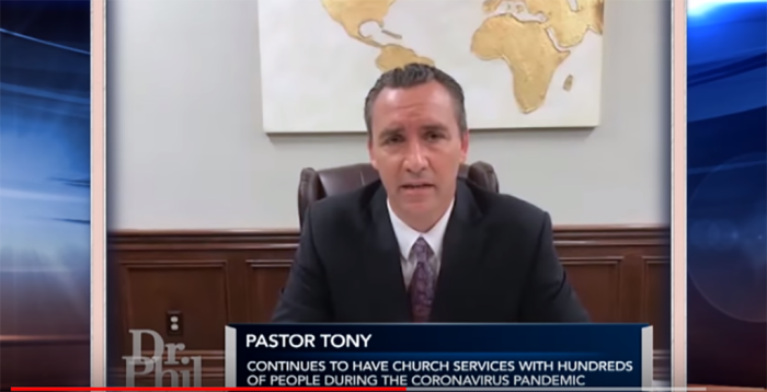 Pastor Tony Spell of Life Tabernacle Church in Baton Rouge, Louisiana, talks to Dr. Phil about keeping his church open while taking precautions during the shelter-in-place quarantine.