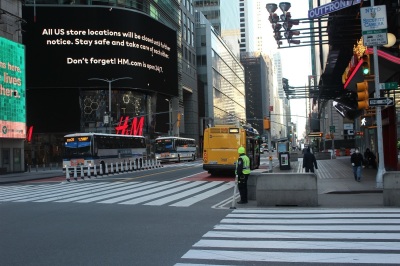 A deserted Times Square in New York City during the deadly coronavirus outbreak.