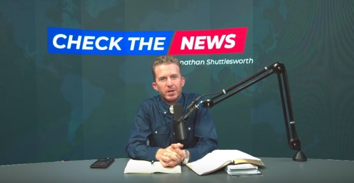 Jonathan Shuttlesworth, preacher who oversees the ministry of Revival Today based in Prosperity, Pennsylvania, in a video posted to YouTube on Monday, March 30, 2020. 